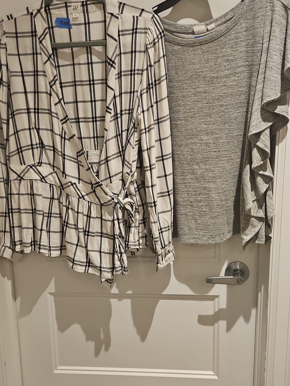 Set of 2 GAP Tops | Plaid Wrap Blouse & Ruffle Sleeve | S/M
